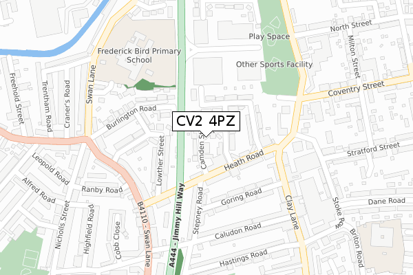 CV2 4PZ map - large scale - OS Open Zoomstack (Ordnance Survey)