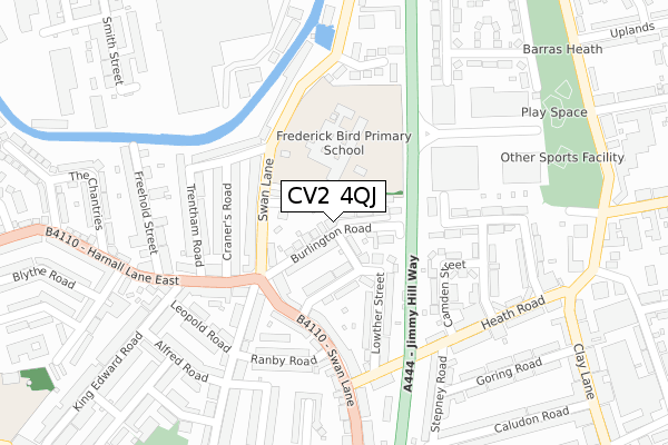 CV2 4QJ map - large scale - OS Open Zoomstack (Ordnance Survey)