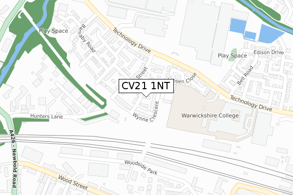 CV21 1NT map - large scale - OS Open Zoomstack (Ordnance Survey)