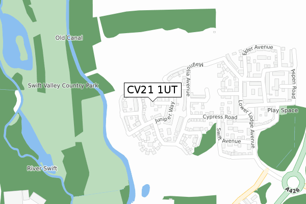 CV21 1UT map - large scale - OS Open Zoomstack (Ordnance Survey)