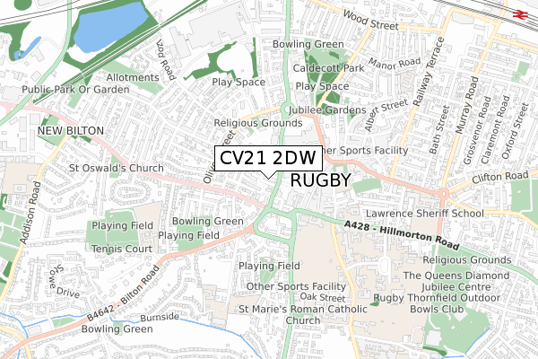 CV21 2DW map - small scale - OS Open Zoomstack (Ordnance Survey) CV21 2DW map - small scale - OS Open Zoomstack (Ordnance Survey)