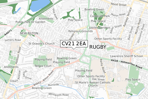 CV21 2EA map - small scale - OS Open Zoomstack (Ordnance Survey) CV21 2EA map - small scale - OS Open Zoomstack (Ordnance Survey)