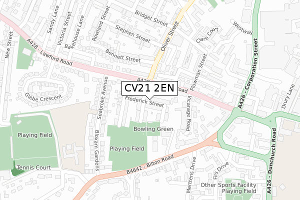 CV21 2EN map - large scale - OS Open Zoomstack (Ordnance Survey)
