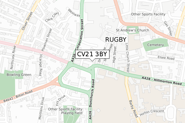 CV21 3BY map - large scale - OS Open Zoomstack (Ordnance Survey) CV21 3BY map - large scale - OS Open Zoomstack (Ordnance Survey)