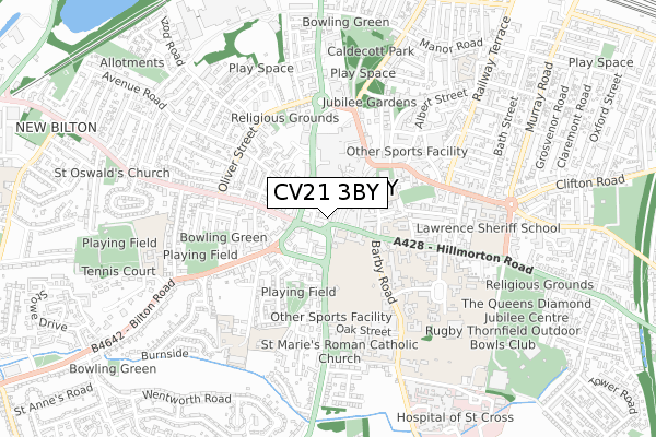 CV21 3BY map - small scale - OS Open Zoomstack (Ordnance Survey) CV21 3BY map - small scale - OS Open Zoomstack (Ordnance Survey)