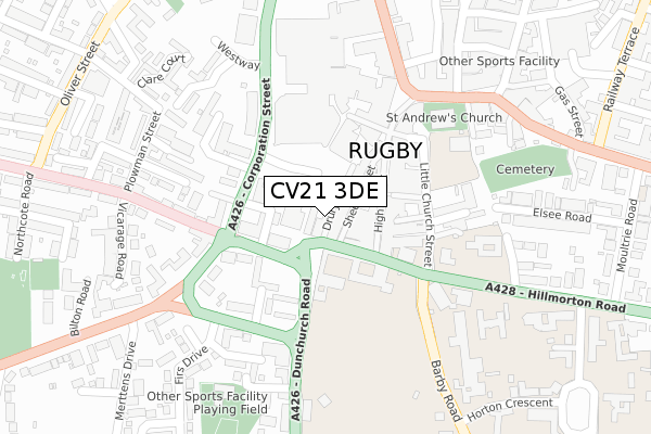 CV21 3DE map - large scale - OS Open Zoomstack (Ordnance Survey) CV21 3DE map - large scale - OS Open Zoomstack (Ordnance Survey)
