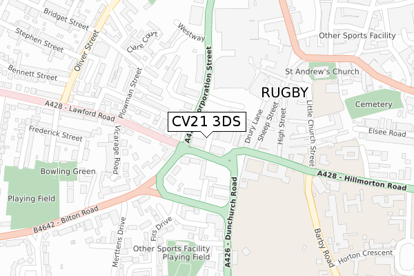 CV21 3DS map - large scale - OS Open Zoomstack (Ordnance Survey) CV21 3DS map - large scale - OS Open Zoomstack (Ordnance Survey)