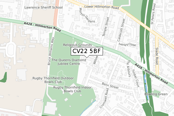 CV22 5BF map - large scale - OS Open Zoomstack (Ordnance Survey)