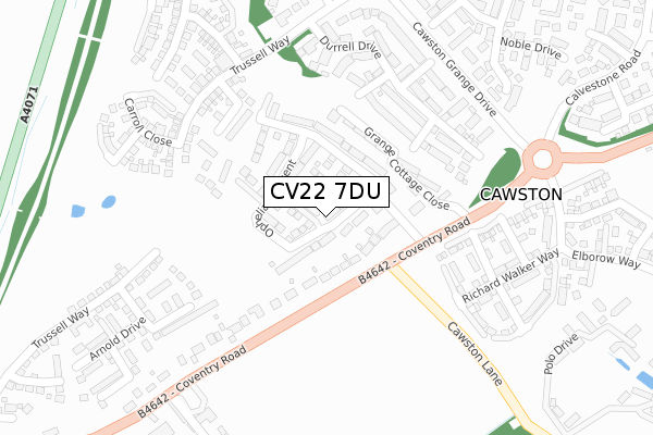 CV22 7DU map - large scale - OS Open Zoomstack (Ordnance Survey)