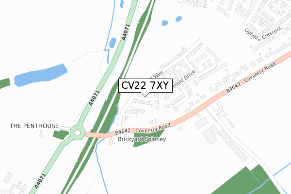 CV22 7XY map - large scale - OS Open Zoomstack (Ordnance Survey)