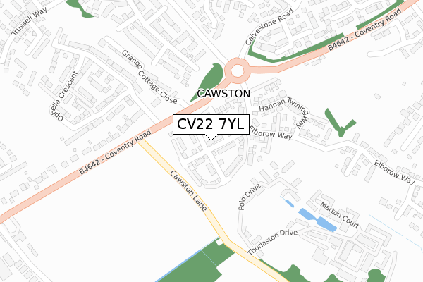 CV22 7YL map - large scale - OS Open Zoomstack (Ordnance Survey) CV22 7YL map - large scale - OS Open Zoomstack (Ordnance Survey)
