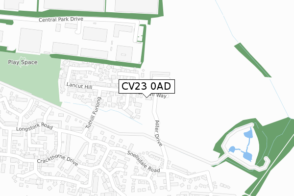 CV23 0AD map - large scale - OS Open Zoomstack (Ordnance Survey)