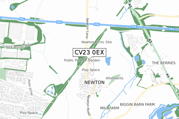 CV23 0EX map - small scale - OS Open Zoomstack (Ordnance Survey)