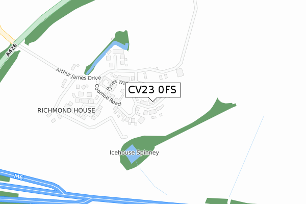 CV23 0FS map - large scale - OS Open Zoomstack (Ordnance Survey)