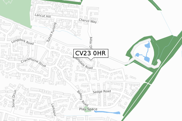 CV23 0HR map - large scale - OS Open Zoomstack (Ordnance Survey)