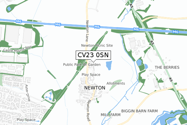 CV23 0SN map - small scale - OS Open Zoomstack (Ordnance Survey)
