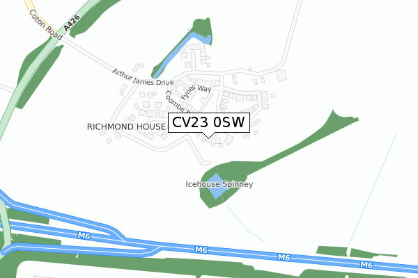 CV23 0SW map - large scale - OS Open Zoomstack (Ordnance Survey)