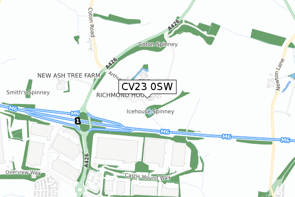 CV23 0SW map - small scale - OS Open Zoomstack (Ordnance Survey)