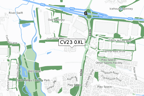 CV23 0XL map - small scale - OS Open Zoomstack (Ordnance Survey)