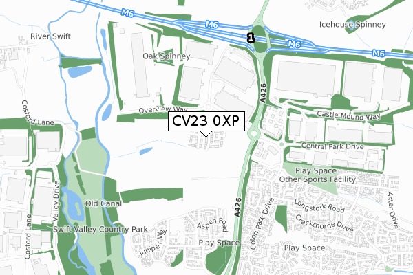 CV23 0XP map - small scale - OS Open Zoomstack (Ordnance Survey)