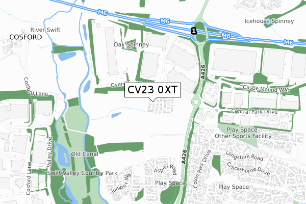 CV23 0XT map - small scale - OS Open Zoomstack (Ordnance Survey)