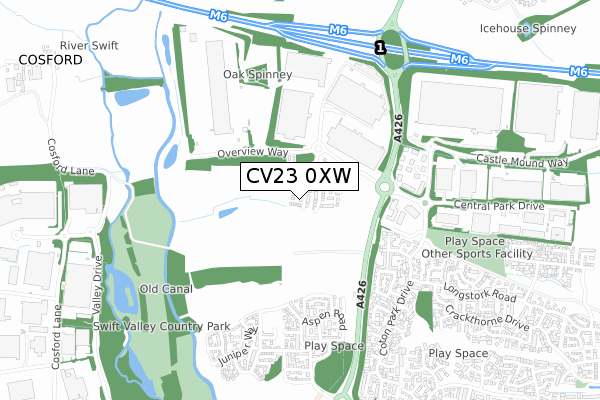 CV23 0XW map - small scale - OS Open Zoomstack (Ordnance Survey)