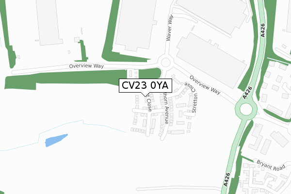 CV23 0YA map - large scale - OS Open Zoomstack (Ordnance Survey)