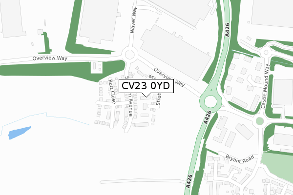 CV23 0YD map - large scale - OS Open Zoomstack (Ordnance Survey)