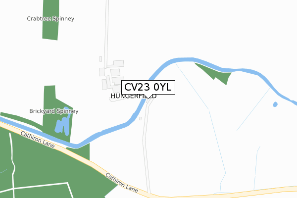 CV23 0YL map - large scale - OS Open Zoomstack (Ordnance Survey)