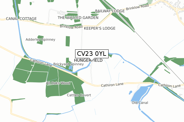 CV23 0YL map - small scale - OS Open Zoomstack (Ordnance Survey)