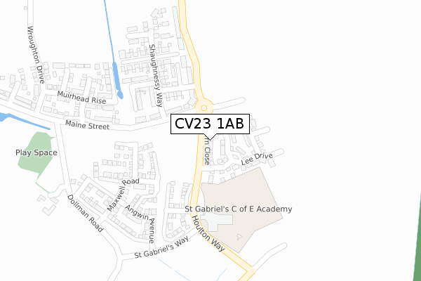 CV23 1AB map - large scale - OS Open Zoomstack (Ordnance Survey)