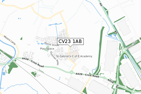 CV23 1AB map - small scale - OS Open Zoomstack (Ordnance Survey)