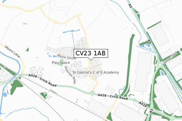 CV23 1AB map - small scale - OS Open Zoomstack (Ordnance Survey) CV23 1AB map - small scale - OS Open Zoomstack (Ordnance Survey)