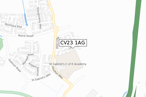 CV23 1AG map - large scale - OS Open Zoomstack (Ordnance Survey)