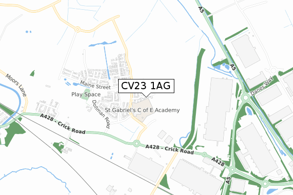 CV23 1AG map - small scale - OS Open Zoomstack (Ordnance Survey)