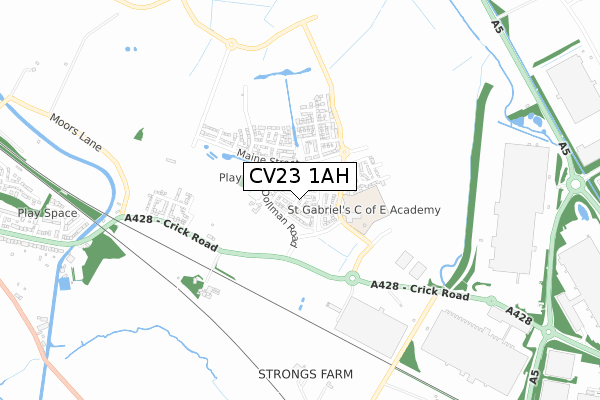CV23 1AH map - small scale - OS Open Zoomstack (Ordnance Survey) CV23 1AH map - small scale - OS Open Zoomstack (Ordnance Survey)