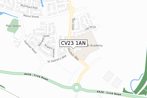 CV23 1AN map - large scale - OS Open Zoomstack (Ordnance Survey)