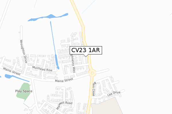 CV23 1AR map - large scale - OS Open Zoomstack (Ordnance Survey)