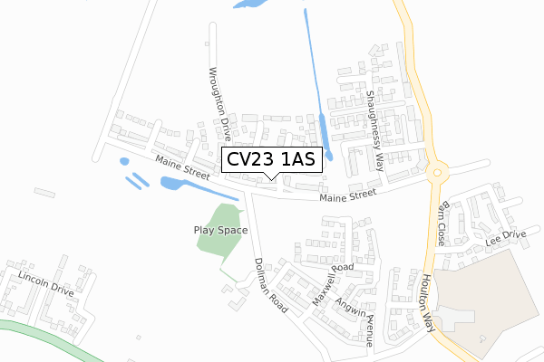 CV23 1AS map - large scale - OS Open Zoomstack (Ordnance Survey)