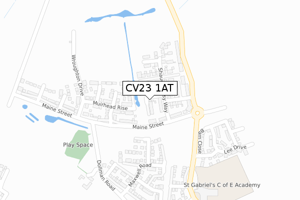 CV23 1AT map - large scale - OS Open Zoomstack (Ordnance Survey)