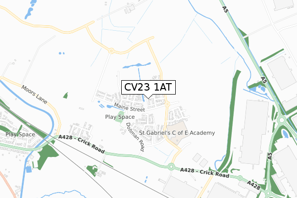 CV23 1AT map - small scale - OS Open Zoomstack (Ordnance Survey)