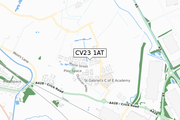 CV23 1AT map - small scale - OS Open Zoomstack (Ordnance Survey) CV23 1AT map - small scale - OS Open Zoomstack (Ordnance Survey)