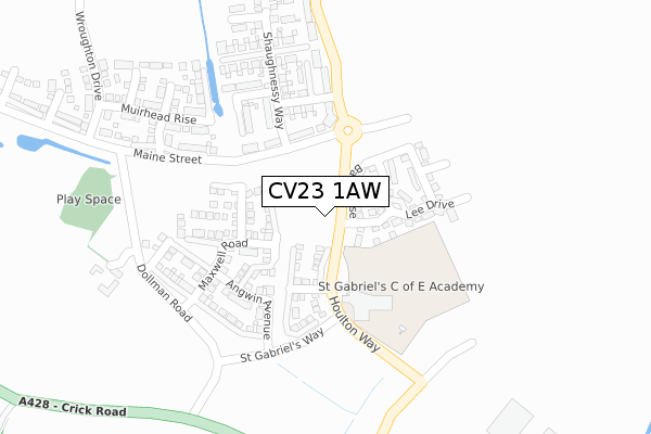 CV23 1AW map - large scale - OS Open Zoomstack (Ordnance Survey)
