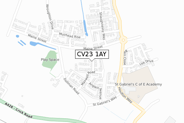 CV23 1AY map - large scale - OS Open Zoomstack (Ordnance Survey)