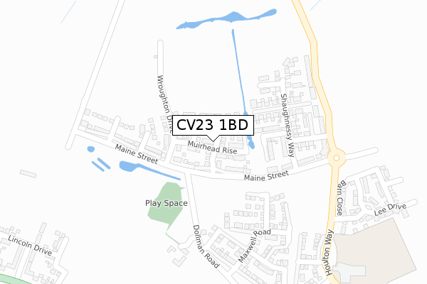 CV23 1BD map - large scale - OS Open Zoomstack (Ordnance Survey)