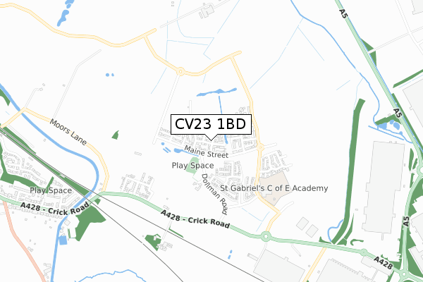 CV23 1BD map - small scale - OS Open Zoomstack (Ordnance Survey)