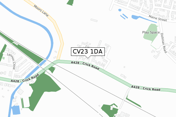 CV23 1DA map - large scale - OS Open Zoomstack (Ordnance Survey)
