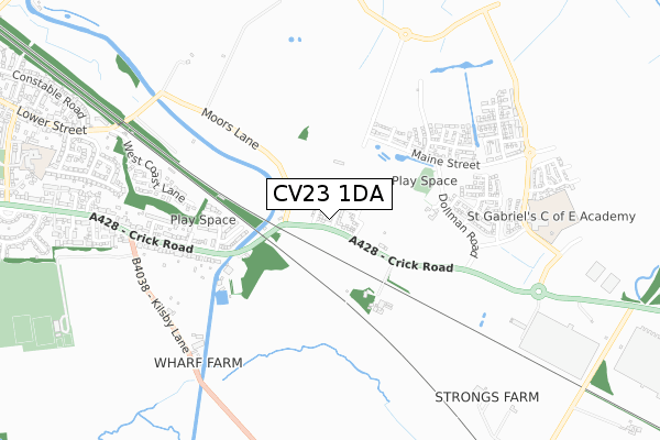 CV23 1DA map - small scale - OS Open Zoomstack (Ordnance Survey)