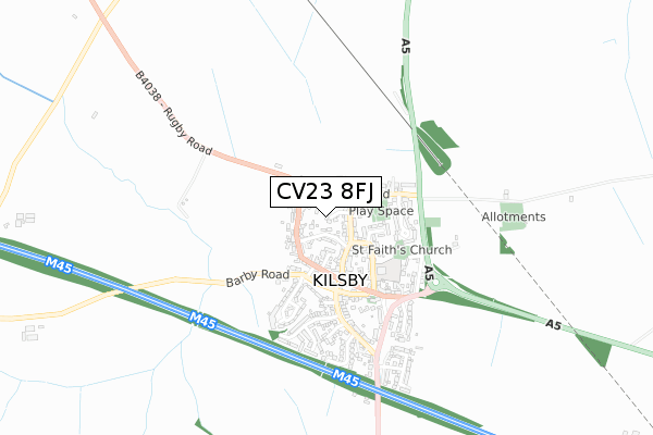 CV23 8FJ map - small scale - OS Open Zoomstack (Ordnance Survey)