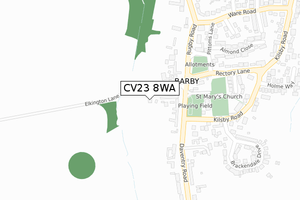 CV23 8WA map - large scale - OS Open Zoomstack (Ordnance Survey)